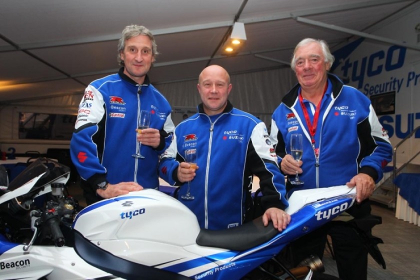 Team owners Philip and Hector Neill with Tyco Security Productsâ Vice President and MD [EMEA] Phil Dashey [centre]